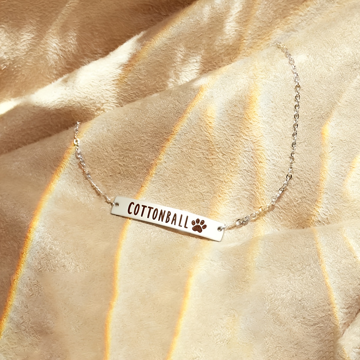 Personalized 18K Gold Plated Pet Paw Print Memorial Bracelet